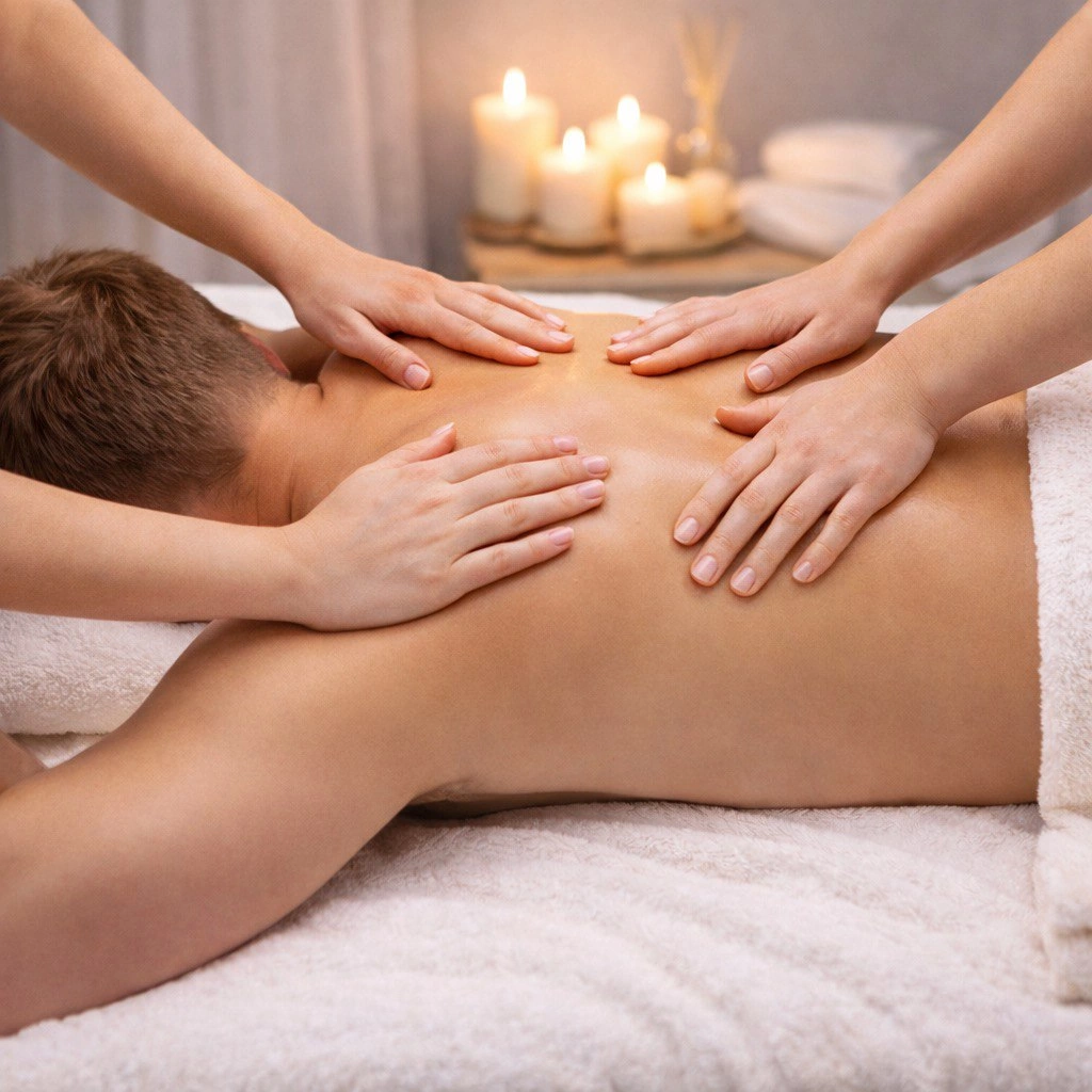 Massage mit vier Händen